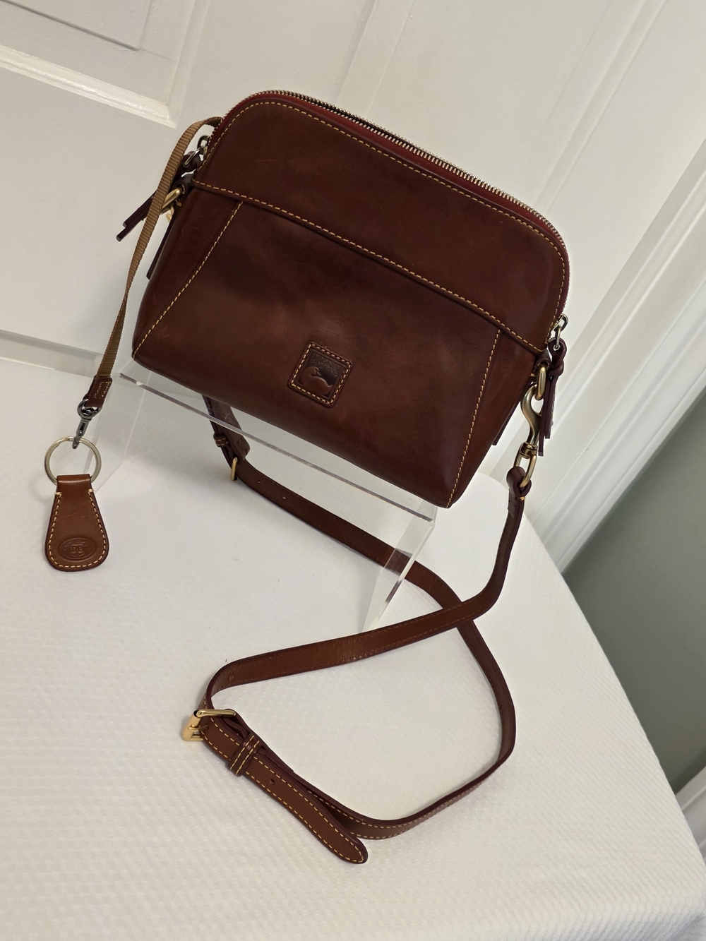 Dooney & Bourke Brown Leather Crossbody Bag, Business Casual